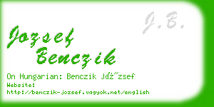 jozsef benczik business card